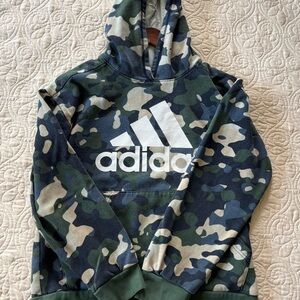 Adidas Green and Blue Camo Hoodie